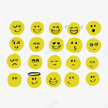 EMOJI黄色圆脸表情包图标图标