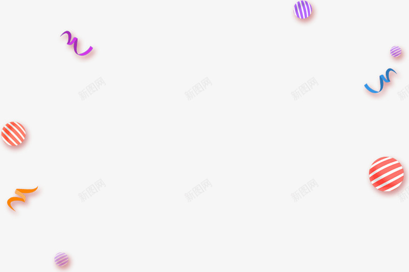 彩色卡通圆球丝带手绘png免抠素材_新图网 https://ixintu.com 丝带 卡通 圆球 彩色