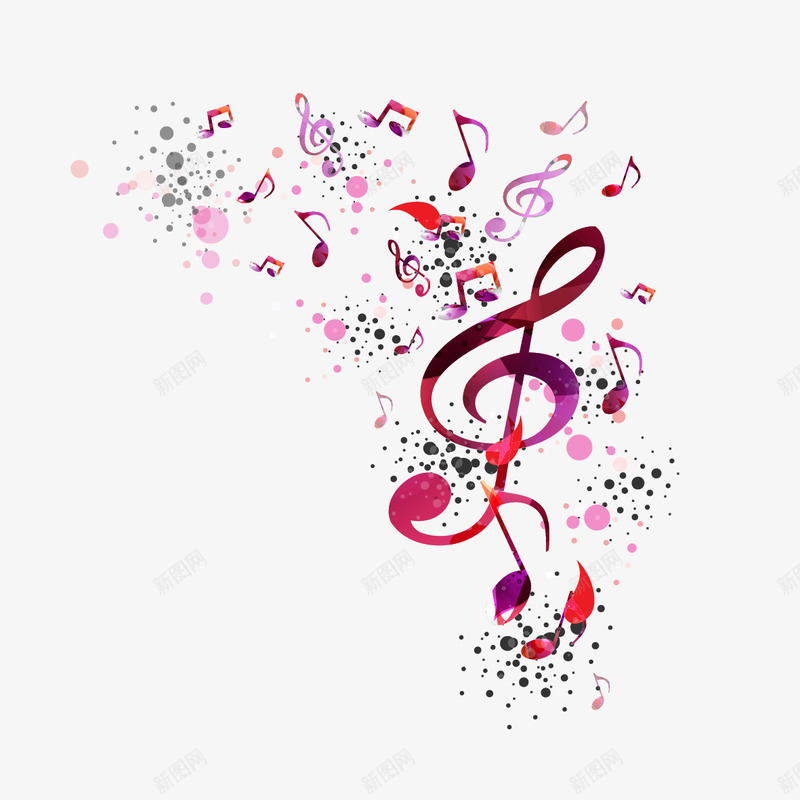 水彩音符装饰图案矢量图ai免抠素材_新图网 https://ixintu.com 水彩音符 矢量音符 音符 音符装饰图案 矢量图