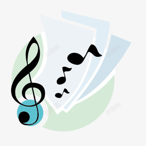 卡通音乐会png免抠素材_新图网 https://ixintu.com 卡通有趣 演奏会 蓝色装饰 装饰图 音乐会 音符