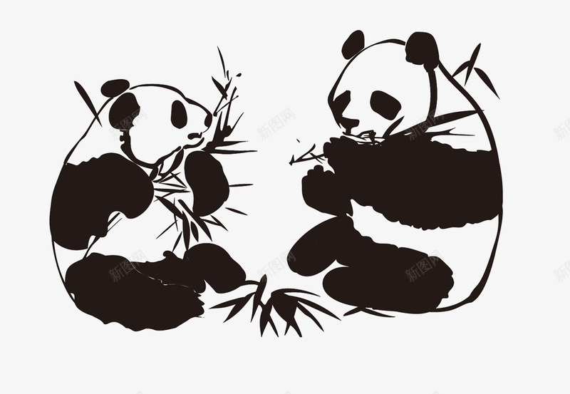 熊猫吃竹子png免抠素材_新图网 https://ixintu.com 中国风 姘村 水墨 水墨熊 水墨画熊猫 涓 熊猫 鐔婄尗