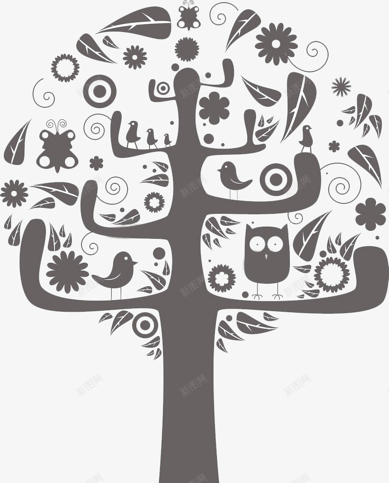 树状图png免抠素材_新图网 https://ixintu.com ppt大树 免费下载 其他 智慧树 梦想树 矢量树状图 装饰