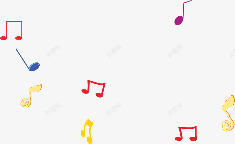 音符漂浮png免抠素材_新图网 https://ixintu.com 底纹 彩绘音符 彩色 符号 背景 音乐 音符 音符花边