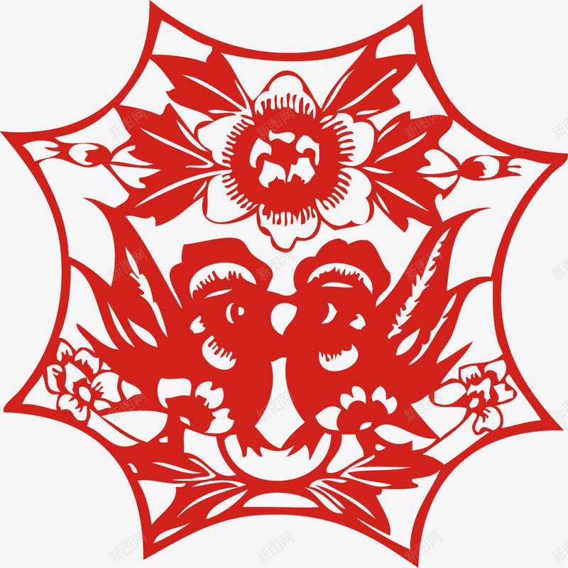 和谐生肖鸡剪纸窗花春节元旦png免抠素材_新图网 https://ixintu.com 元旦 剪纸 和谐 和谐生肖鸡剪纸窗花春节元旦新年矢量素材图片 春节 生肖 窗花