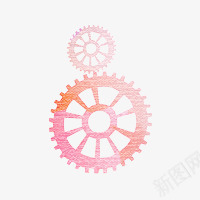 粉色手绘水墨齿轮png免抠素材_新图网 https://ixintu.com 水墨 粉色 齿轮