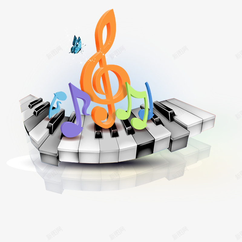 简约音符琴键png免抠素材_新图网 https://ixintu.com 琴 琴键 简约 键盘 音乐 音符