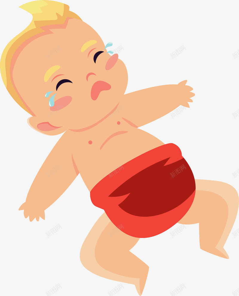 哇哇大哭的卡通婴儿矢量图ai免抠素材_新图网 https://ixintu.com 卡通婴儿 哇哇大哭 哭泣的婴儿 婴儿 新生儿 矢量png 矢量图