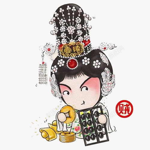 斤斤计较脸谱表情卡通插画png免抠素材_新图网 https://ixintu.com 卡通插画 戏曲 文化 斤斤计较 脸谱 艺术 表情