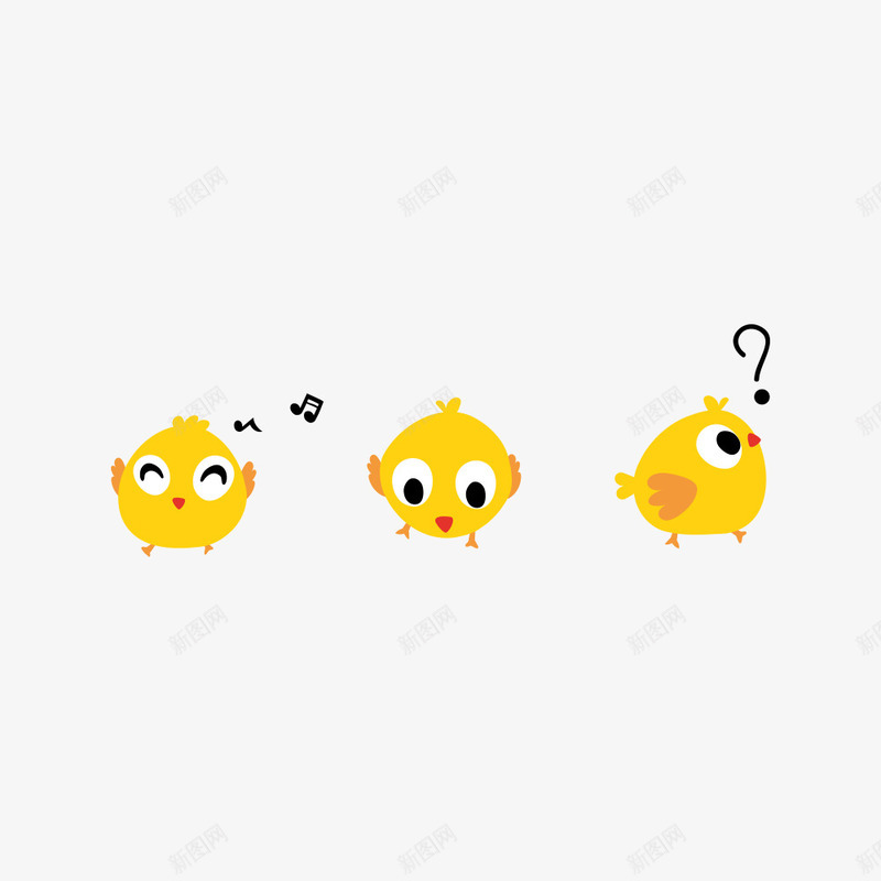 可爱黄色小鸡简笔画png免抠素材_新图网 https://ixintu.com 卡通 大眼 家禽 小鸡 开心 手绘动物 暖色 符号 简笔画 萌 音符 鸡生蛋 鸡简笔