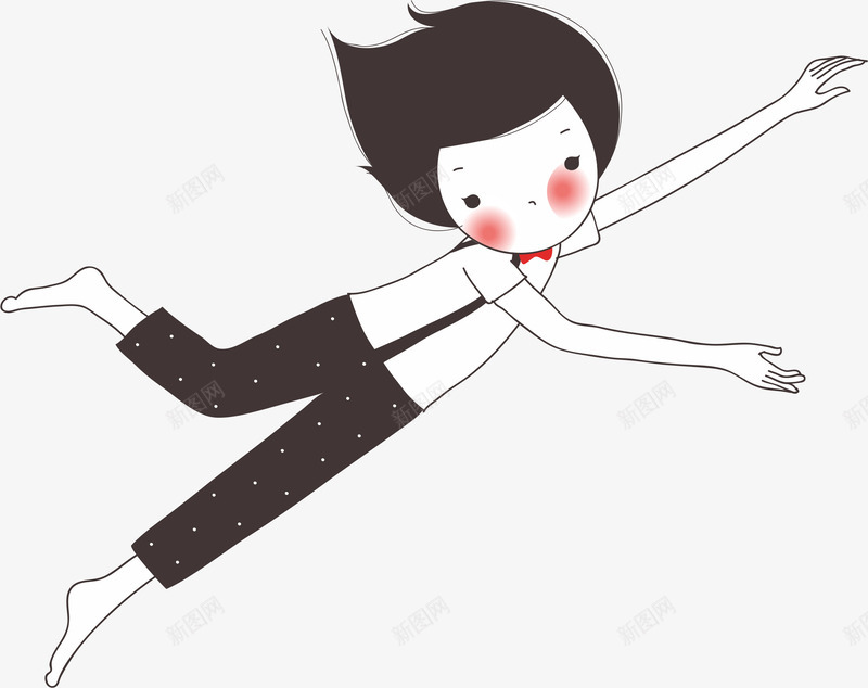 飞翔的人png免抠素材_新图网 https://ixintu.com 卡通人物 可爱 女孩 简笔画 飞翔的人