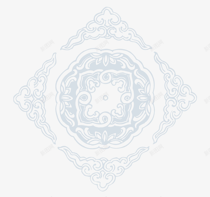 复古边框png免抠素材_新图网 https://ixintu.com 中国风 中国风花纹边框 古代纹饰 四边形 圆形 圆形花纹边框 复古边框