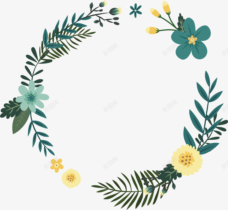 复古风野花花藤png免抠素材_新图网 https://ixintu.com 复古风 浪漫花藤 矢量png 花藤 花藤标题框 野花花藤