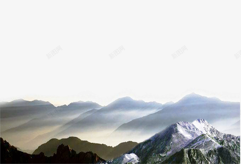 雪山psd免抠素材_新图网 https://ixintu.com 山水 装饰 雪山 风景