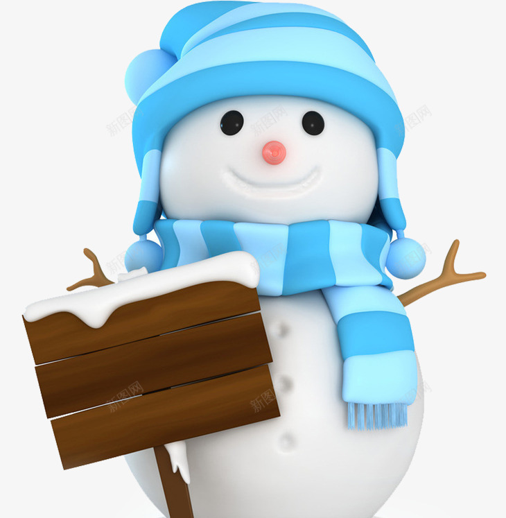 手绘可爱蓝色帽子雪人标签png免抠素材_新图网 https://ixintu.com 可爱 帽子 标签 蓝色 雪人