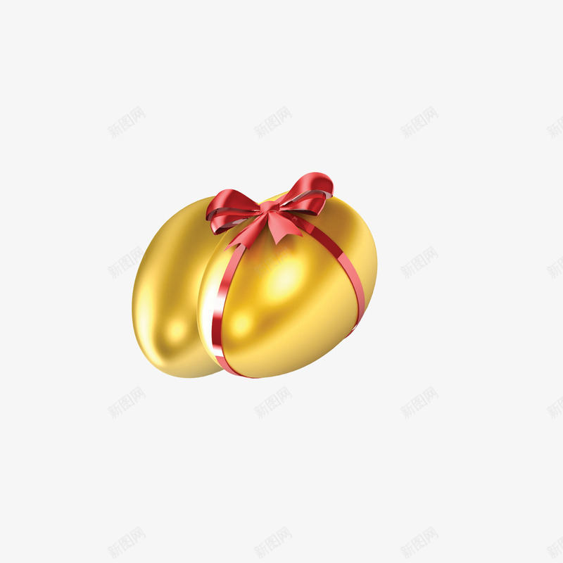 扎着蝴蝶结的金蛋png免抠素材_新图网 https://ixintu.com 促销 打折 活动 砸金蛋 蝴蝶结 装饰图案 金蛋