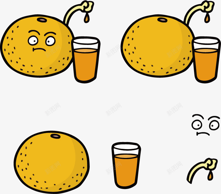 创意趣味鲜橙果汁表情简笔画png免抠素材_新图网 https://ixintu.com 创意 时尚 橘子 橙子 美味营养 趣味 饮料简笔画 鲜橙果汁表情简笔画