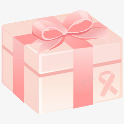 卡通礼物盒子粉红色丝带素材