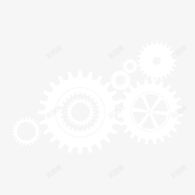 白色卡通齿轮png免抠素材_新图网 https://ixintu.com 卡通 白色 配件 齿轮