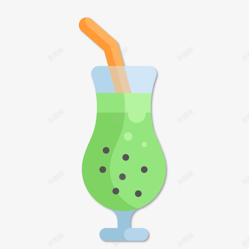 绿色卡通果汁png免抠素材_新图网 https://ixintu.com 卡通杯子 卡通果汁 卡通饮料 绿色饮料 背景装饰