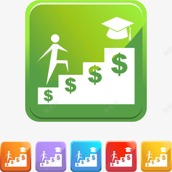 踩着金币爬楼梯的学生png免抠素材_新图网 https://ixintu.com am 借 借款 借钱 债务 卡通 压力大 压力山大 欠债 欠账 欠钱 烦 贷款