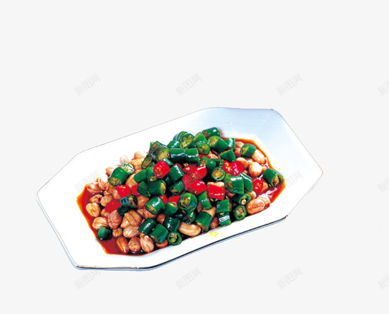 老醋花生png免抠素材_新图网 https://ixintu.com 凉拌花生 凉拌菜 花生凉菜 花生米 青红辣椒 餐饮美食