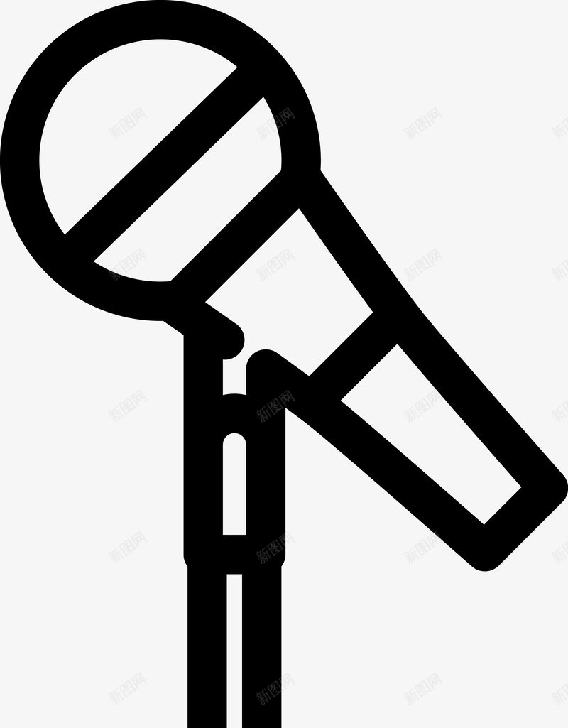 立式麦克风图标矢量图eps_新图网 https://ixintu.com 图标icon 演讲 立式麦克风 麦克风 矢量图
