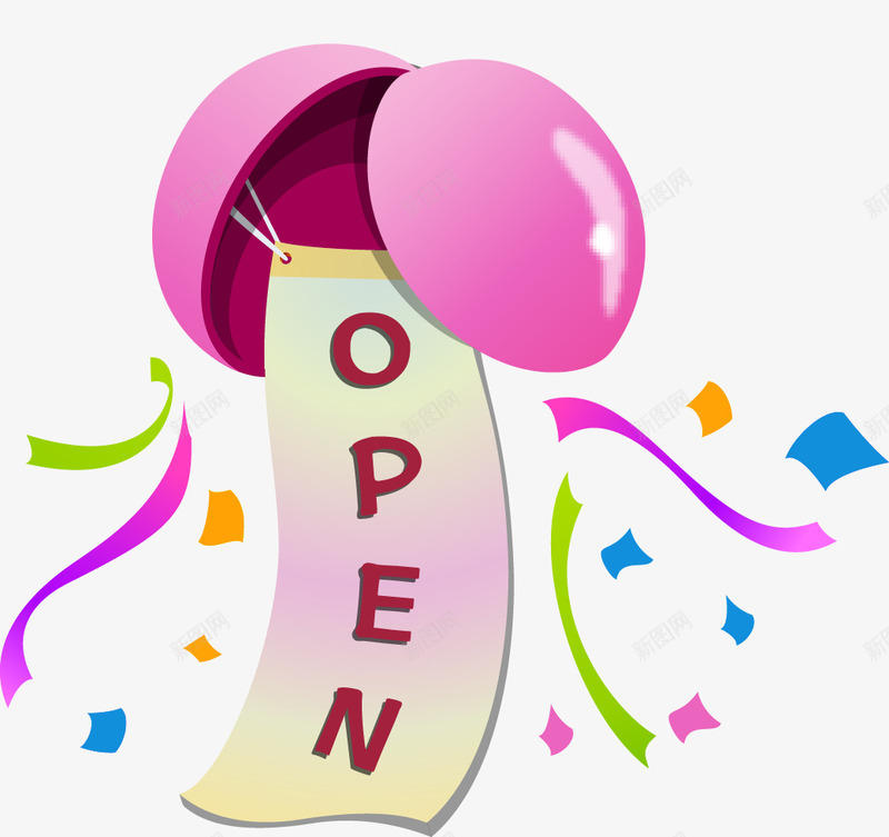 卡通精美开业open彩旗png免抠素材_新图网 https://ixintu.com open 卡通 开业 彩旗 精美