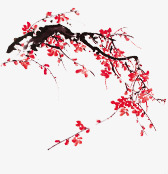 春天红色中国风梅花png免抠素材_新图网 https://ixintu.com 国风 春天 梅花 红色