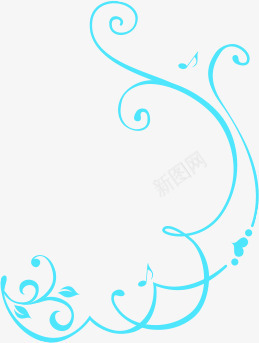 蓝色婚礼花纹卡片png免抠素材_新图网 https://ixintu.com 卡片 婚礼 花纹 蓝色
