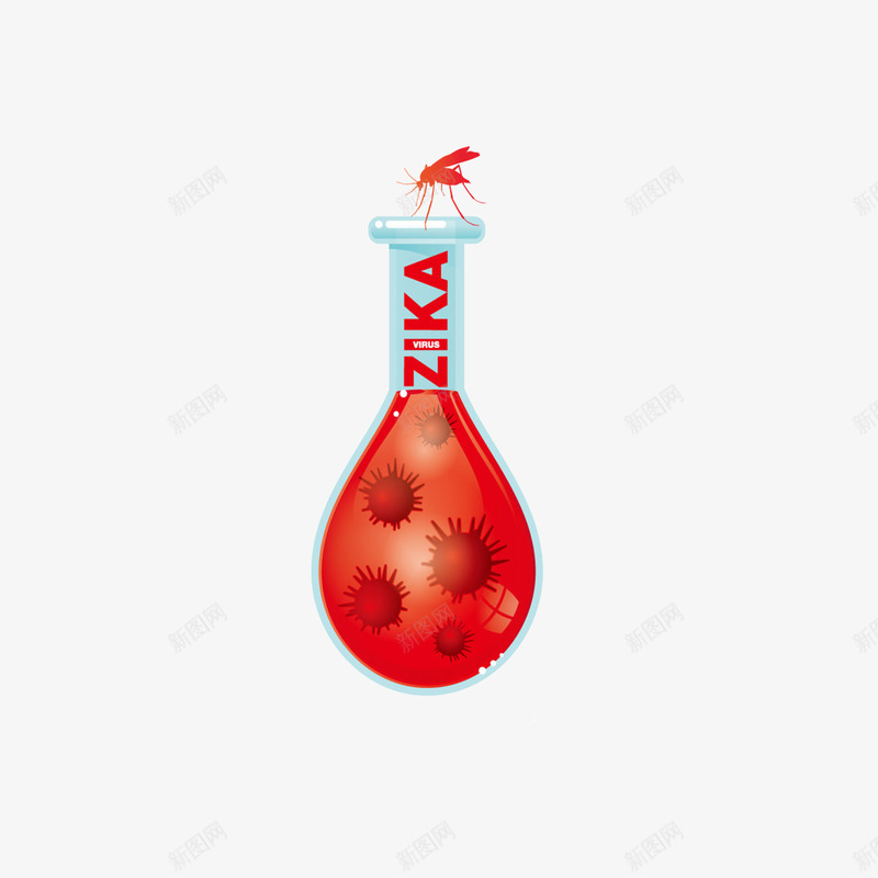 预防病毒png免抠素材_新图网 https://ixintu.com 宣传 红色 蚊子 血