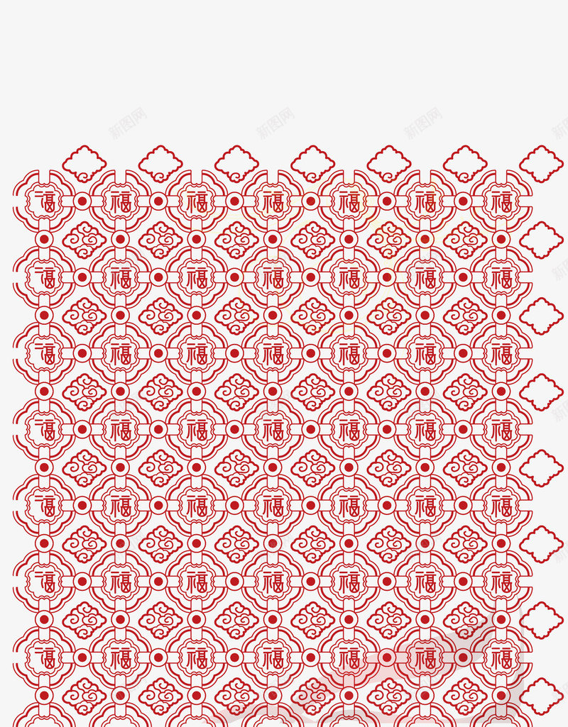 中国新年背景纹理元素png免抠素材_新图网 https://ixintu.com 中国风 传统文化 底纹 福字