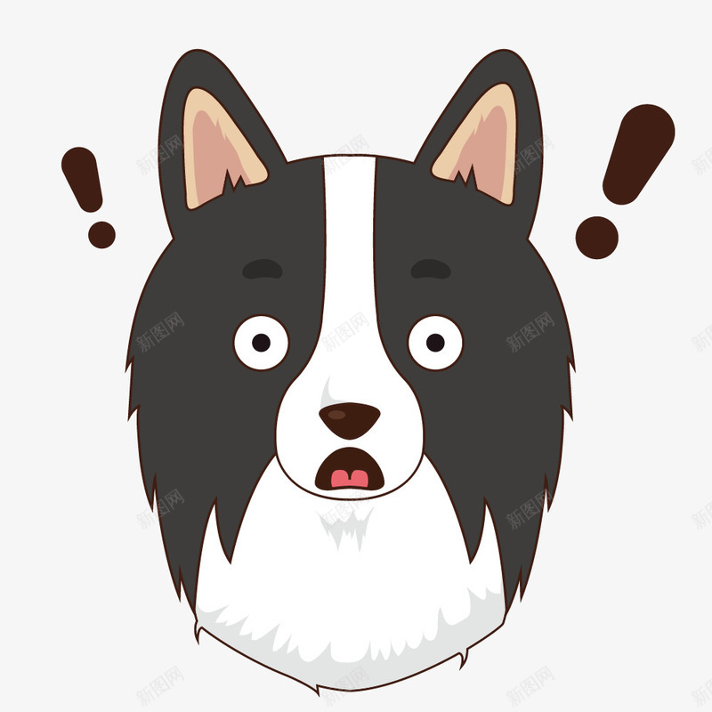 卡通边牧动物表情png免抠素材_新图网 https://ixintu.com QQ表情 动漫表情 卡通表情 卡通边牧 宠物表情 微信表情 惊讶表情 狗 边牧
