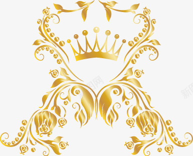 金色奢华花纹图案png免抠素材_新图网 https://ixintu.com 奢华 花纹图案 金属感 金色