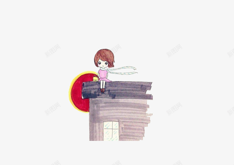 少儿美术女孩梦想png免抠素材_新图网 https://ixintu.com 女孩 少儿 少儿美术 手绘 梦想 素材 美术