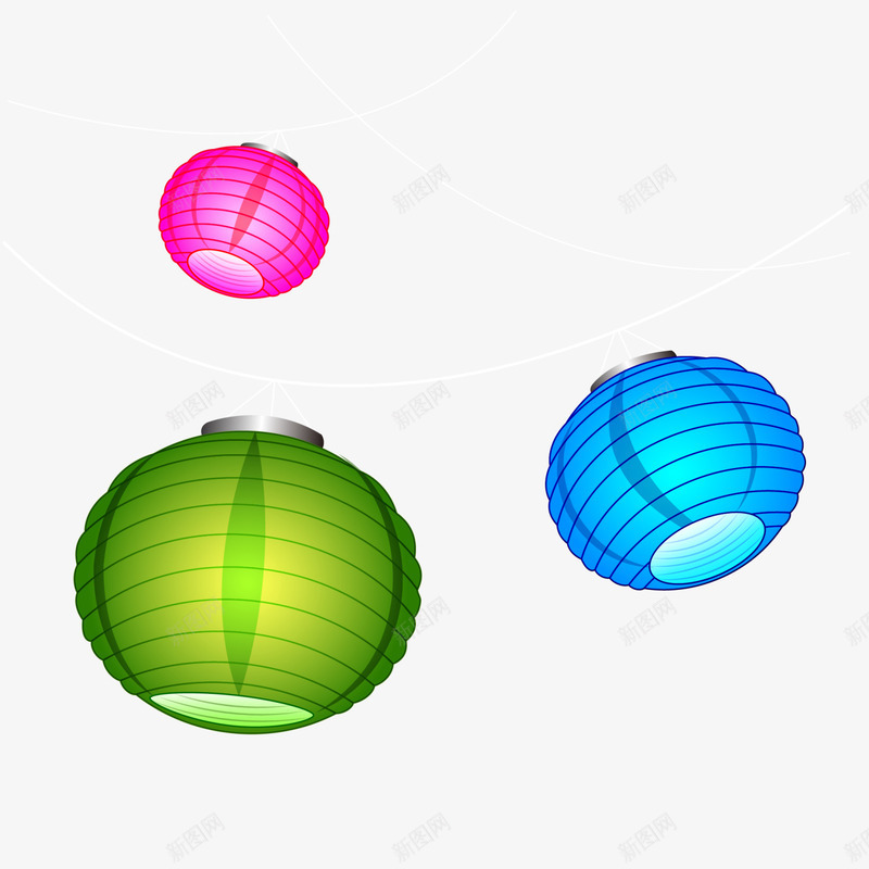 新年多彩灯笼挂饰png免抠素材_新图网 https://ixintu.com 各式灯笼 多彩灯笼 新年灯笼 新春灯笼 春节灯笼 灯笼挂饰