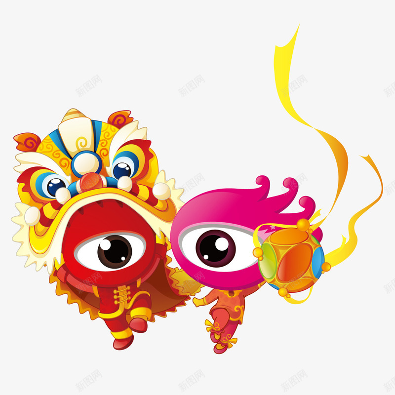 独眼龙吉祥物png免抠素材_新图网 https://ixintu.com 可爱 吉祥 舞狮子