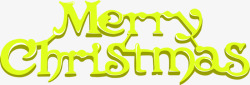 黄色创意圣诞节快乐字体素材