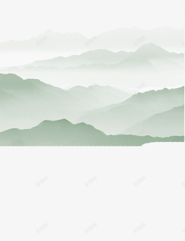 山水png免抠素材_新图网 https://ixintu.com 中国风 山水画 朦胧 水墨