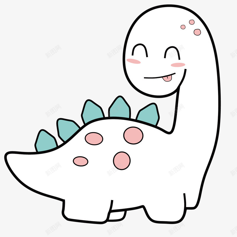 可爱小恐龙卡通矢量图ai免抠素材_新图网 https://ixintu.com 个性 创意 动物 卡通 小恐龙 微笑 手绘 白色 矢量图 简笔画恐龙