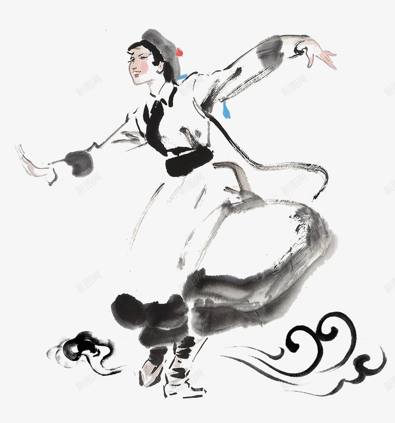 民族舞蹈png免抠素材_新图网 https://ixintu.com 中国水墨 中国风 名族风 少数民族 手绘 民族特色 民族舞蹈