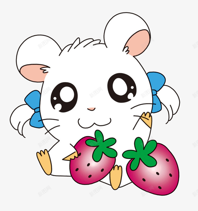 白色的老鼠png免抠素材_新图网 https://ixintu.com 卡通 可爱的 大眼睛 手绘 白色的 简笔 草莓