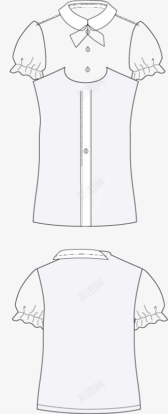 荷叶边蝴蝶结班服png免抠素材_新图网 https://ixintu.com 班服 素材 荷叶边 蝴蝶家