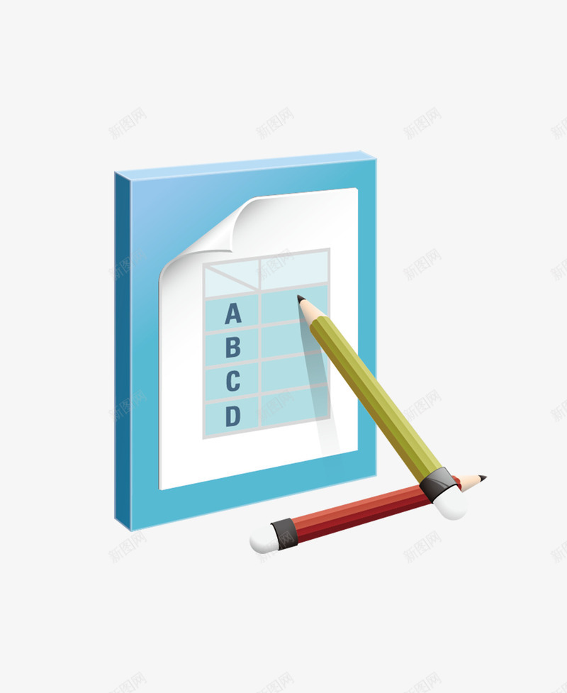 蓝色课程表图标png_新图网 https://ixintu.com AI ai 创意 创意商务 商务 小图标 手绘课表 科技 笔 蓝色 铅笔