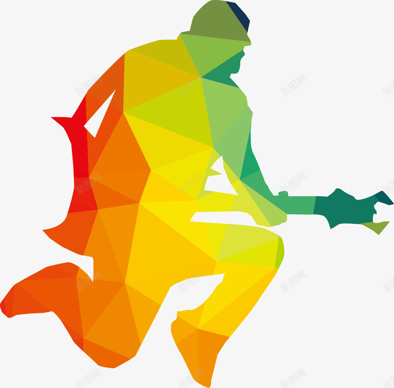 音乐人矢量图ai免抠素材_新图网 https://ixintu.com 免费矢量下载 几何 吉他 抽象 音乐人 矢量图