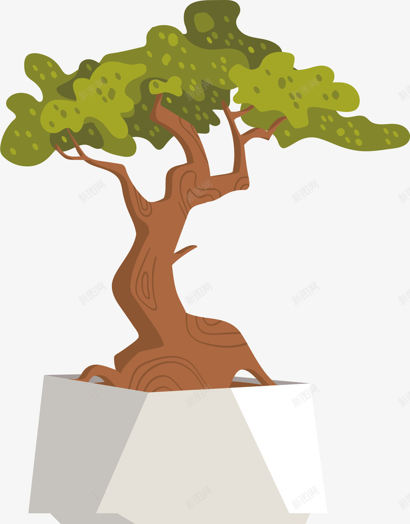 迎客松png免抠素材_新图网 https://ixintu.com 卡通花盆 小花盆 欧式花盆 花盆栽 花盆植物 迎客松 鲜花盆栽