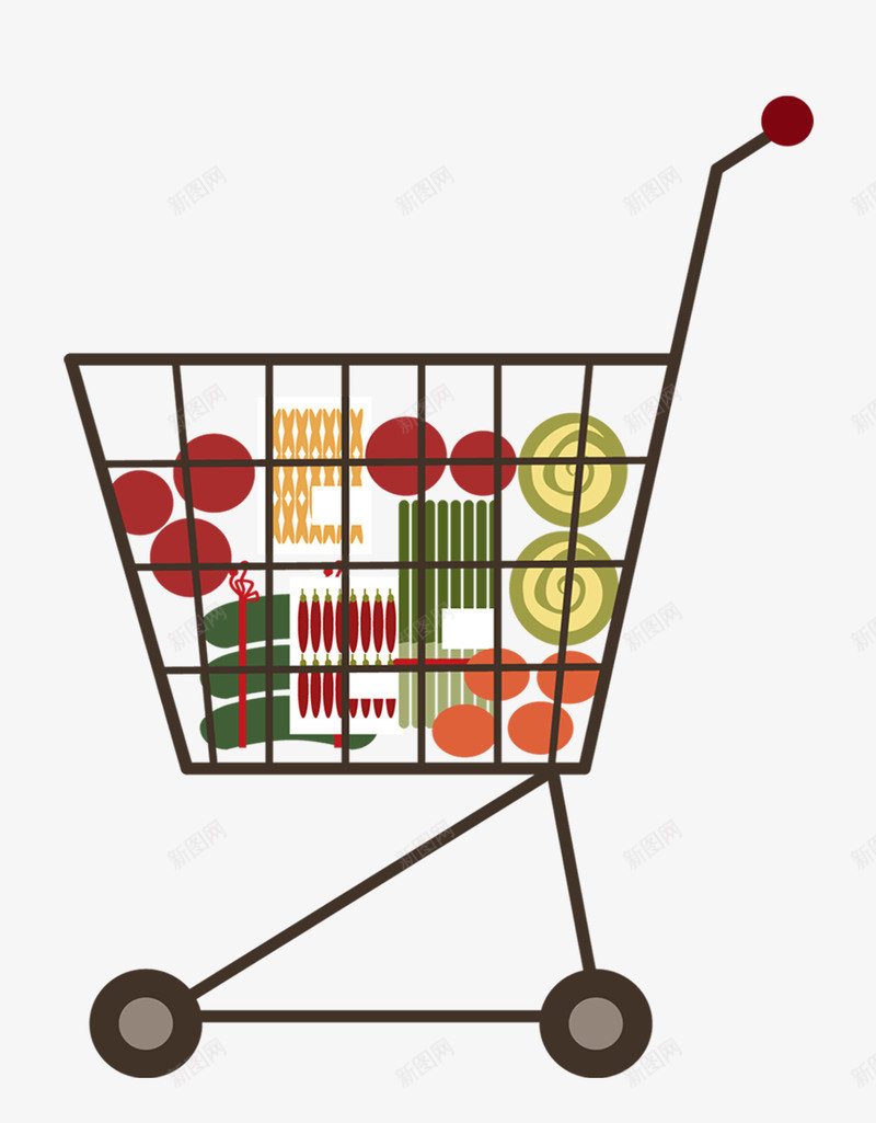 装满货品的购物车psd免抠素材_新图网 https://ixintu.com 购物 购物车 超市零食 逛超市
