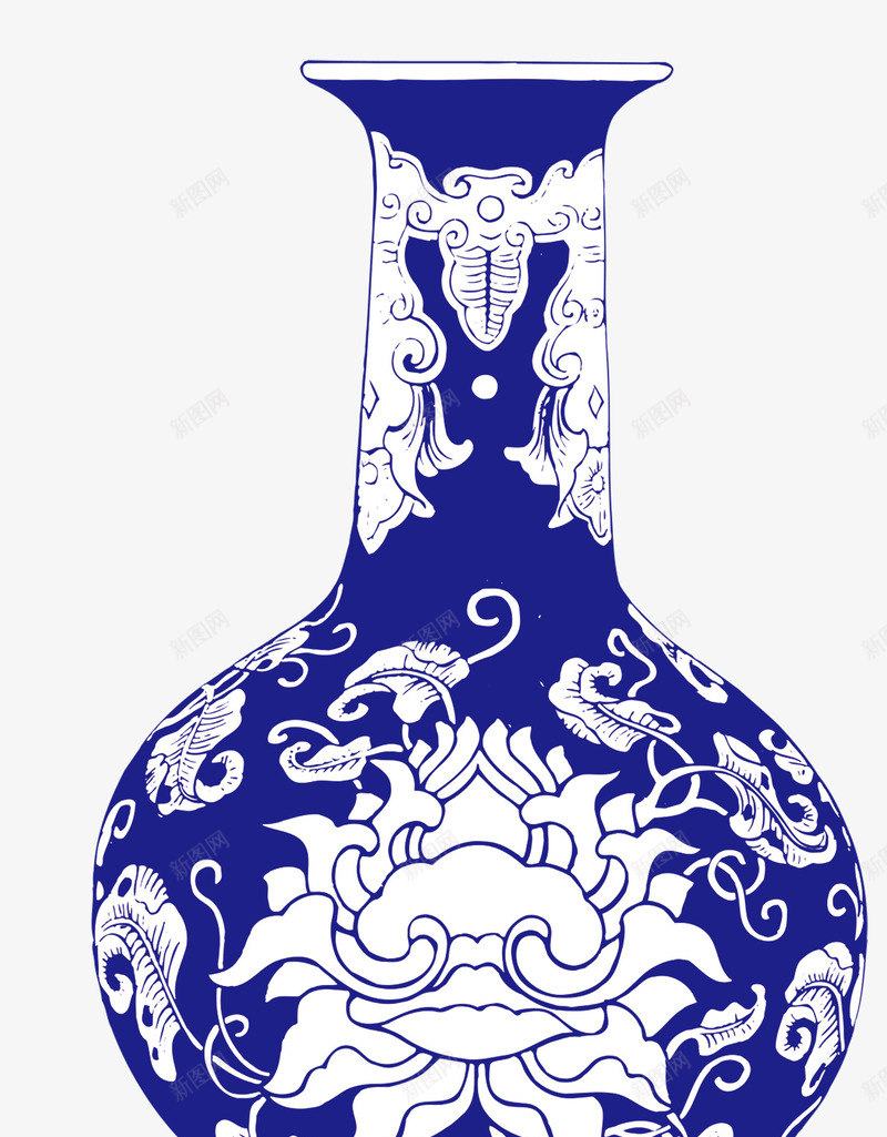 古风青花瓷器png免抠素材_新图网 https://ixintu.com 中国风 唯美 挂画 纹样 装饰