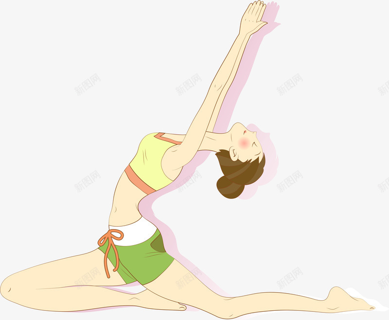 瑜伽美女png免抠素材_新图网 https://ixintu.com AI 减肥 女性 手绘 瑜伽 美女 运动