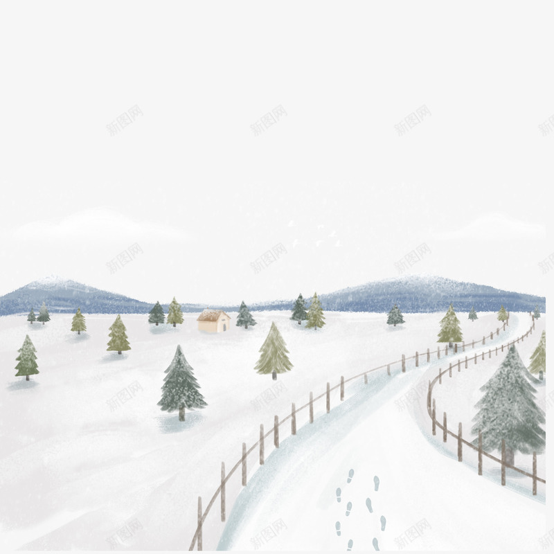 卡通雪地png免抠素材_新图网 https://ixintu.com PNG图 PNG图下载 冰天雪地 创意卡通 卡通 卡通插图 插图 雪地 雪景