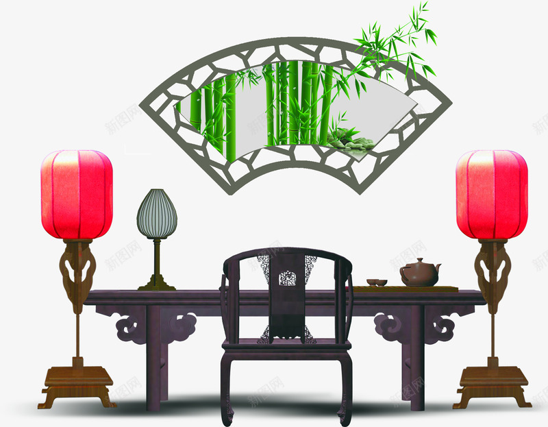 中国风古典桌子椅子屏风png免抠素材_新图网 https://ixintu.com 中国风 古典 坐位 坐席 屏风 座位 桌子 椅子